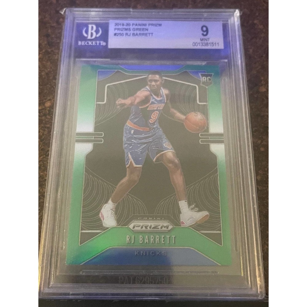 2019-20 Panini Prizm RJ Barrett Green Prizm BGS‎ 9 MINT #250 RC Knicks